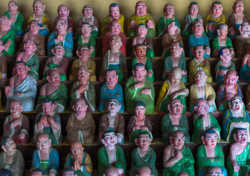 Buddha's students statues inside Songbul temple, North Hwanghae Province, Sariwon, North Korea