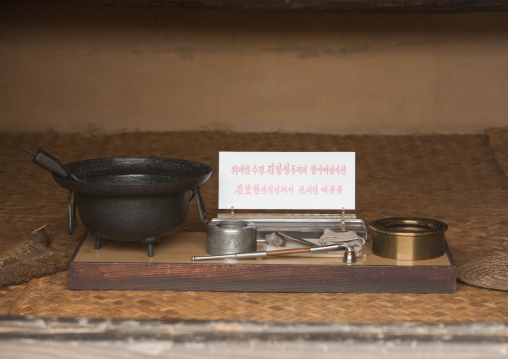 Old tools used by Kim il Sung Grand father in Mangyongdae native house, Pyongan Province, Pyongyang, North Korea