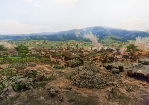 The battle of taejon diorama in the victorious fatherland liberation war museum, Pyongan Province, Pyongyang, North Korea