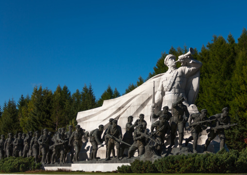 Statues in the Grand monument of lake Samji, Ryanggang Province, Samjiyon, North Korea