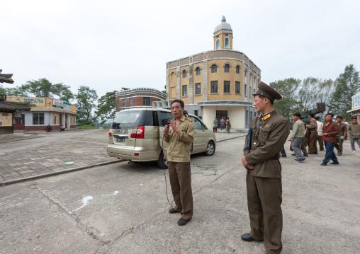 North Korean actors during a movie shooting in Pyongyang film studios, Pyongan Province, Pyongyang, North Korea