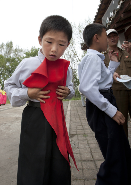 North Korean young actors during a movie shooting in Pyongyang film studios, Pyongan Province, Pyongyang, North Korea