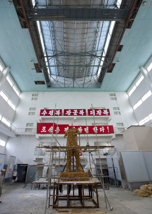 Construction of a bronze statue at Mansudae art studio, Pyongan Province, Pyongyang, North Korea