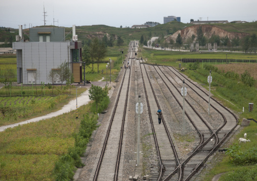 Empty reunification train station, North Hwanghae Province, Kaesong, North Korea