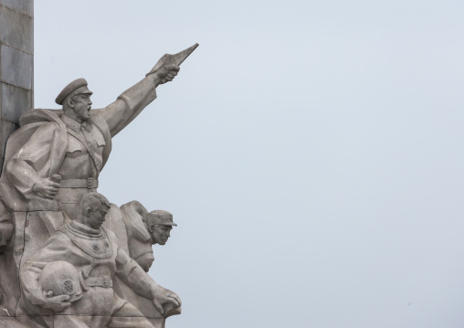 Statues at the west sea dam on the west sea barrage, South Pyongan Province, Nampo, North Korea