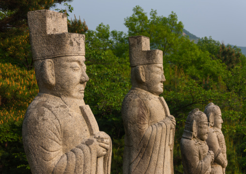 Guards statues near the tomb of king Kongmin and his queen, North Hwanghae Province, Kaesong, North Korea