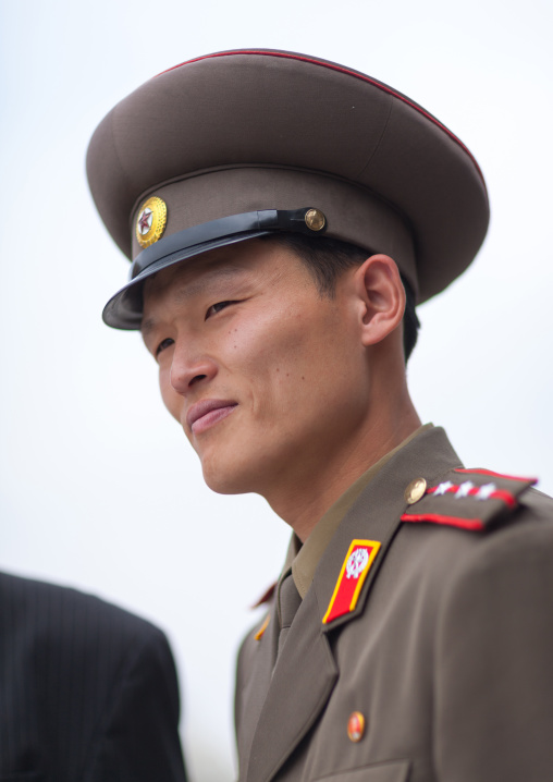 North Korean officer in the joint security area of the Demilitarized Zone, North Hwanghae Province, Panmunjom, North Korea