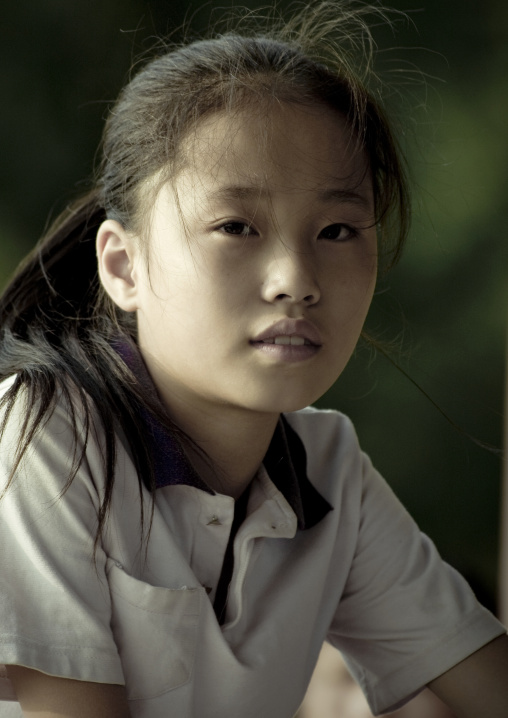 North Korean girl portrait, North Hwanghae Province, Sariwon, North Korea