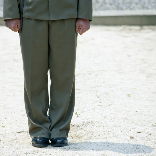 North Korean soldier ion the demarcation area of the Demilitarized Zone, North Hwanghae Province, Panmunjom, North Korea