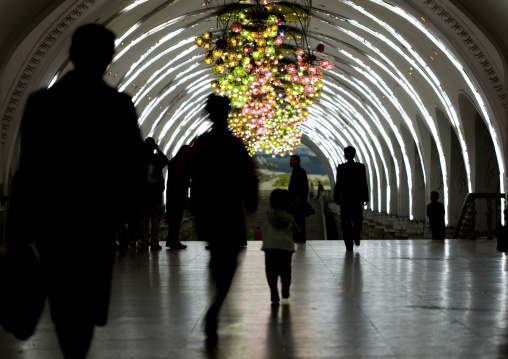 North Korean people in Yonggwang metro station, Pyongan Province, Pyongyang, North Korea