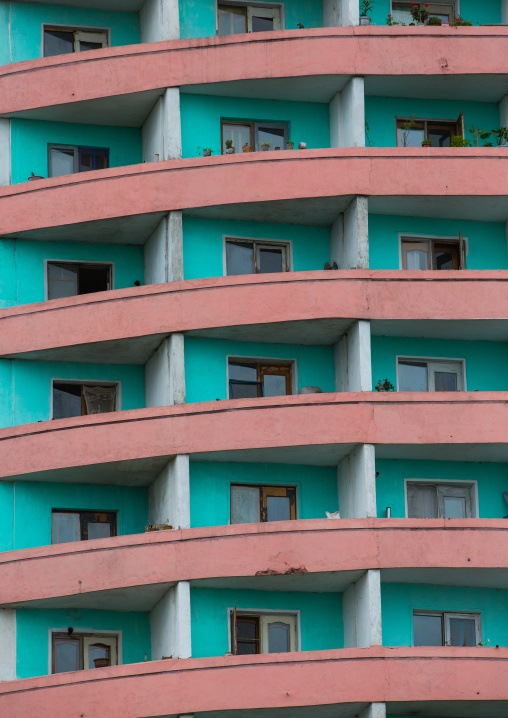 Old apartements in the city center, Pyongan Province, Pyongyang, North Korea