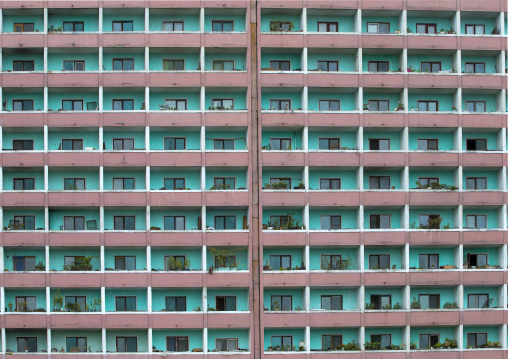 Old apartements in the city center, Pyongan Province, Pyongyang, North Korea