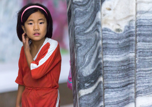 North Korean girl in Yonggwang glory station, Pyongan Province, Pyongyang, North Korea