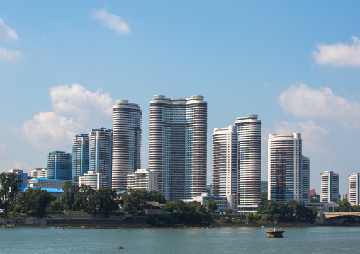 New buildings skyline in Changjon area, Pyongan Province, Pyongyang, North Korea