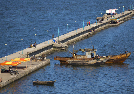 Rusty North Korean boat on the jetty, Kangwon Province, Wonsan, North Korea