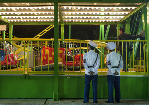 North Korean policemen at Kaeson youth park, Pyongan Province, Pyongyang, North Korea