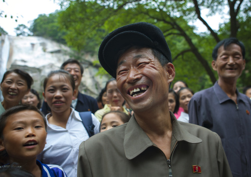 North Korean electricity company chief having fun in a park, North Hwanghae Province, Kaesong, North Korea