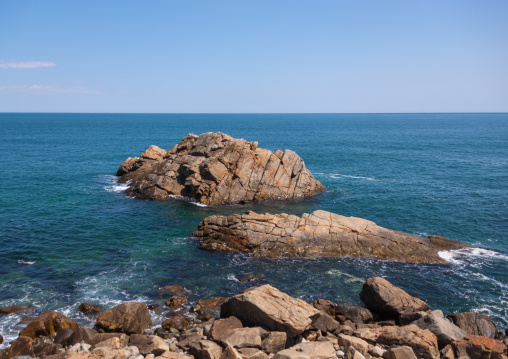 Rocky coastline on the east sea, North Hamgyong Province, Chilbo Sea, North Korea