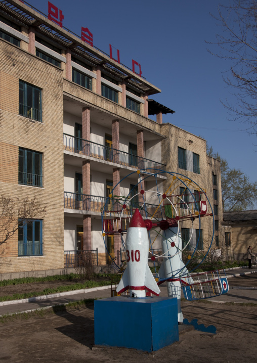 Missile monument in Tchang Gwang school playground, North Hamgyong Province, Chongjin, North Korea