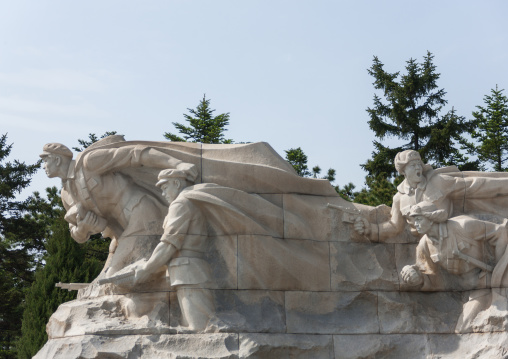 Military statues in Taesongsan revolutionary martyr's cemetery, Pyongan Province, Pyongyang, North Korea