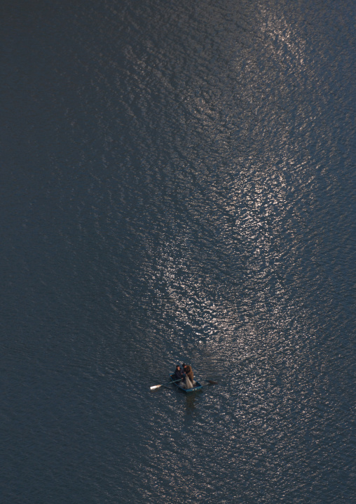 North Korean men fishing in Taedong river, Pyongan Province, Pyongyang, North Korea