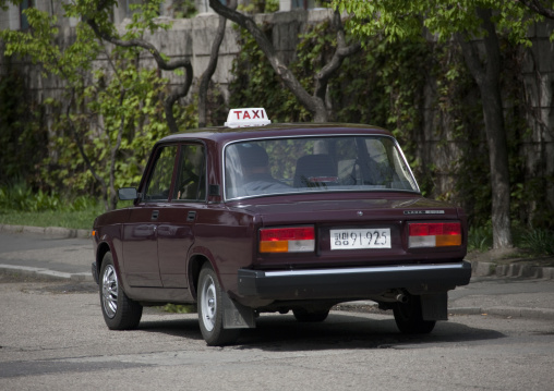 Taxi Lada car, Pyongan Province, Pyongyang, North Korea