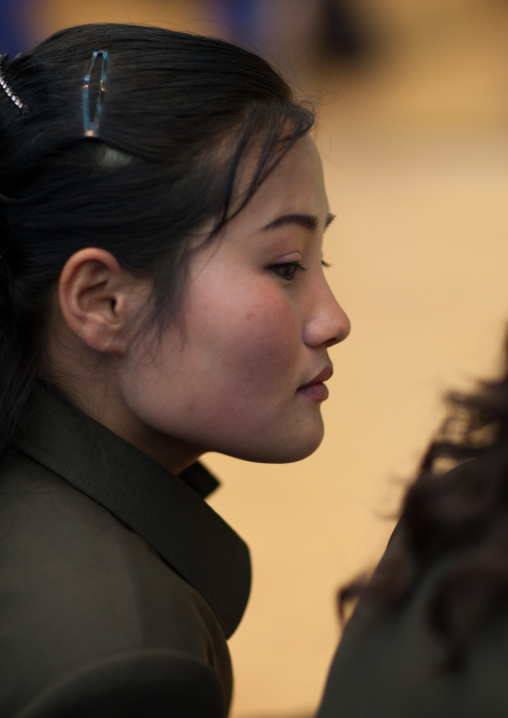 Portrait of a North Korean woman, Pyongan Province, Pyongyang, North Korea