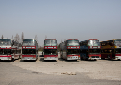 Double deck bus terminal, Pyongan Province, Pyongyang, North Korea