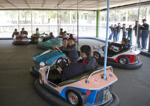 Bumper cars at Taesongsan funfair, Pyongan Province, Pyongyang, North Korea