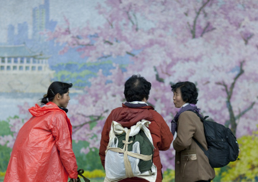 North Korean women waiting in puhung metro station, Pyongan Province, Pyongyang, North Korea