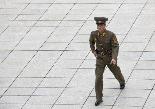 North Korean soldier in the joint security area of the Demilitarized Zone, North Hwanghae Province, Panmunjom, North Korea