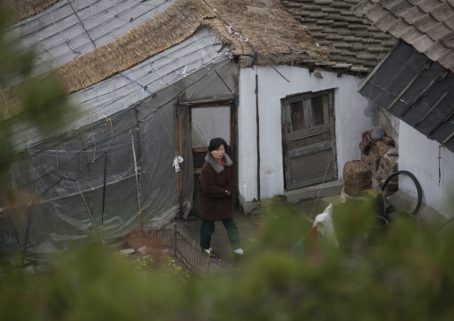 Courtyard of a house in the old town, North Hwanghae Province, Kaesong, North Korea