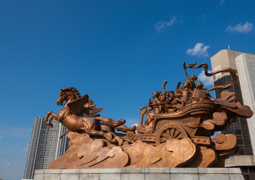 Chollima statue in Mangyongdae children's palace, Pyongan Province, Pyongyang, North Korea