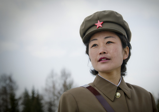 Portrait of a North Korean guide in mount Paektu, Ryanggang Province, Samjiyon, North Korea