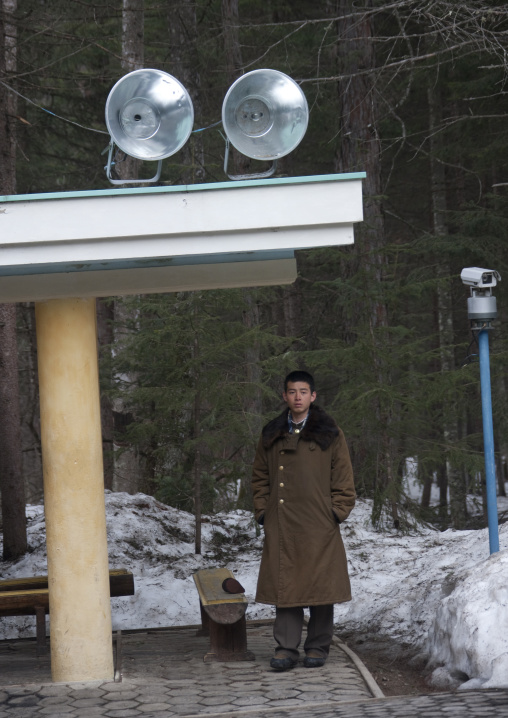 North Korean soldier in paektusan secret camp, Ryanggang Province, Samjiyon, North Korea