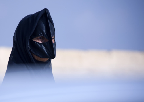 Bedouin Masked Woman In Sinaw, Oman