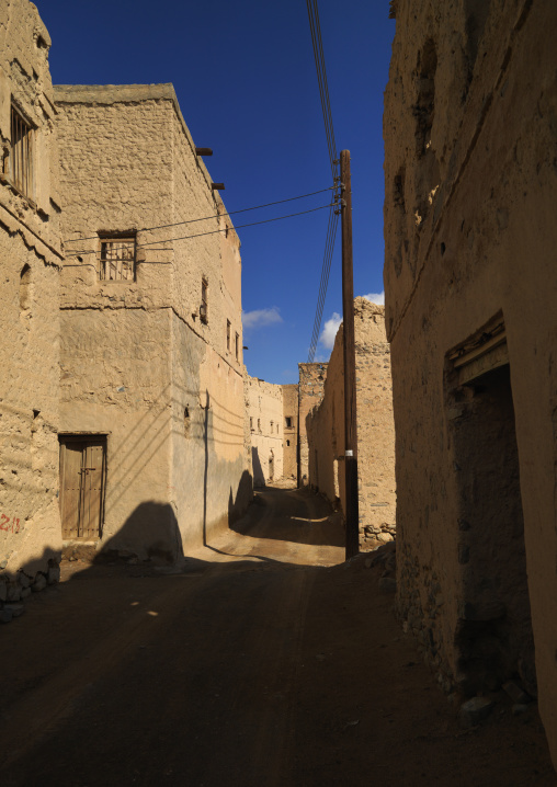 Ruined Old Styled Houses Shooted From Low Angle In Ibra Old Town, Ibra, Oman