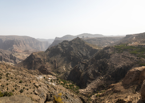 Old village with terraces to grow roses, Jebel Akhdar, Sayq, Oman