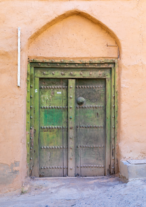 Omani wooden carved door, Ad Dakhiliyah Region, Al Hamra, Oman