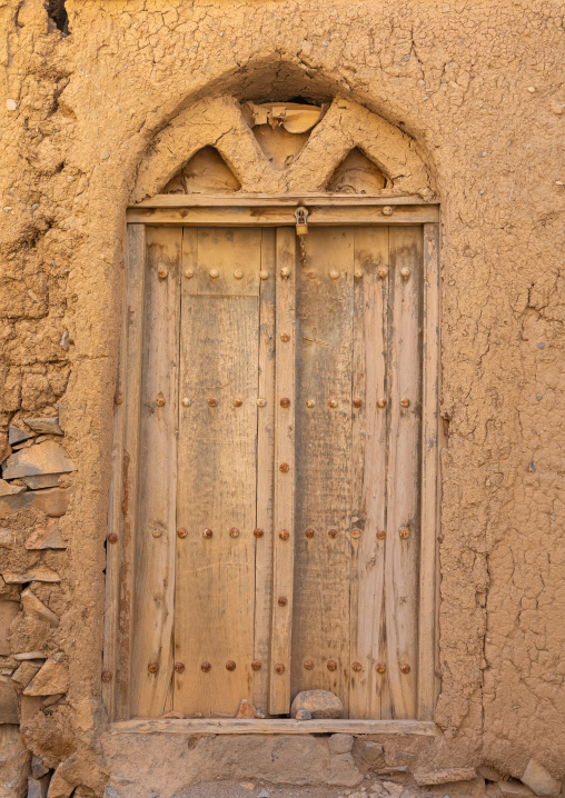 Omani wooden carved door, Ad Dakhiliyah Region, Al Hamra, Oman