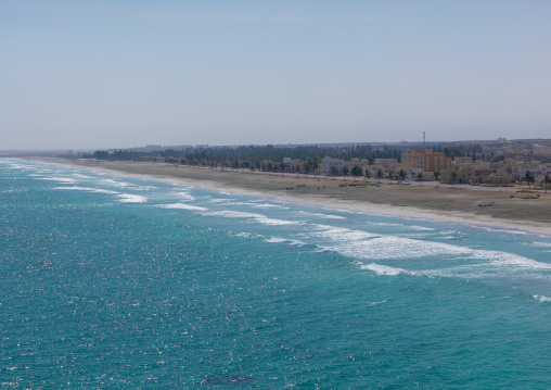 Aerial view of the seaside, Dhofar Governorate, Taqah, Oman