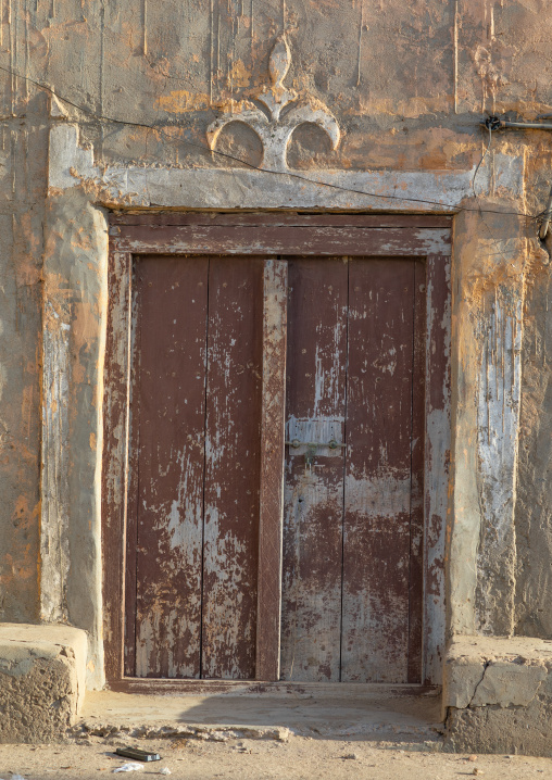 Omani wooden door, Dhofar Governorate, Mirbat, Oman