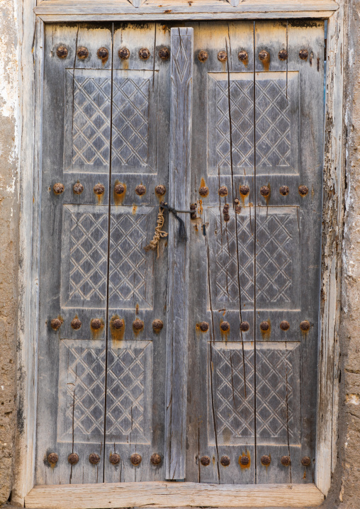 Omani wooden door, Dhofar Governorate, Mirbat, Oman