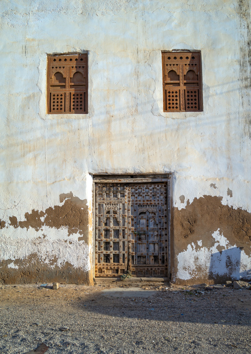 Omani wooden door, Dhofar Governorate, Mirbat, Oman