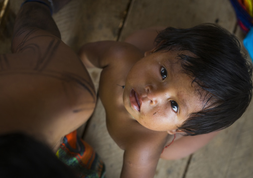 Panama, Darien Province, Bajo Chiquito, Embera Tribe Baby