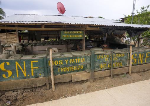 Panama, Darien Province, Bajo Chiquito, Army Base In An Embera Tribe Village Near The Colombian Border