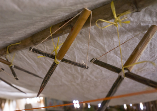 Panama, San Blas Islands, Mamitupu, Wood Crosses Used By Shaman In Kuna Tribe To Protect A Family