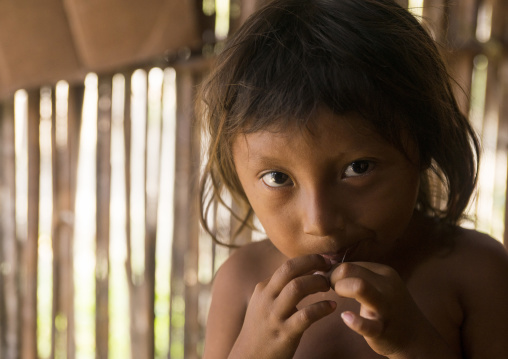 Panama, San Blas Islands, Mamitupu, Portrait Of A Kuna Indian Child