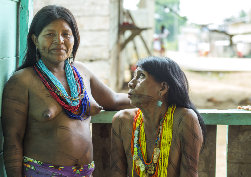 Panama, Darien Province, Bajo Chiquito, Women Of The Native Indian Embera Tribe