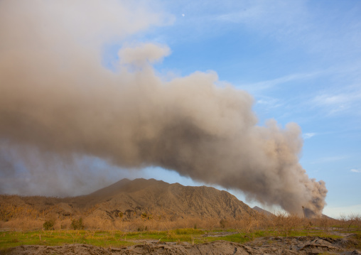 Volcanic eruption in Tavurvur volcano, East New Britain Province, Rabaul, Papua New Guinea